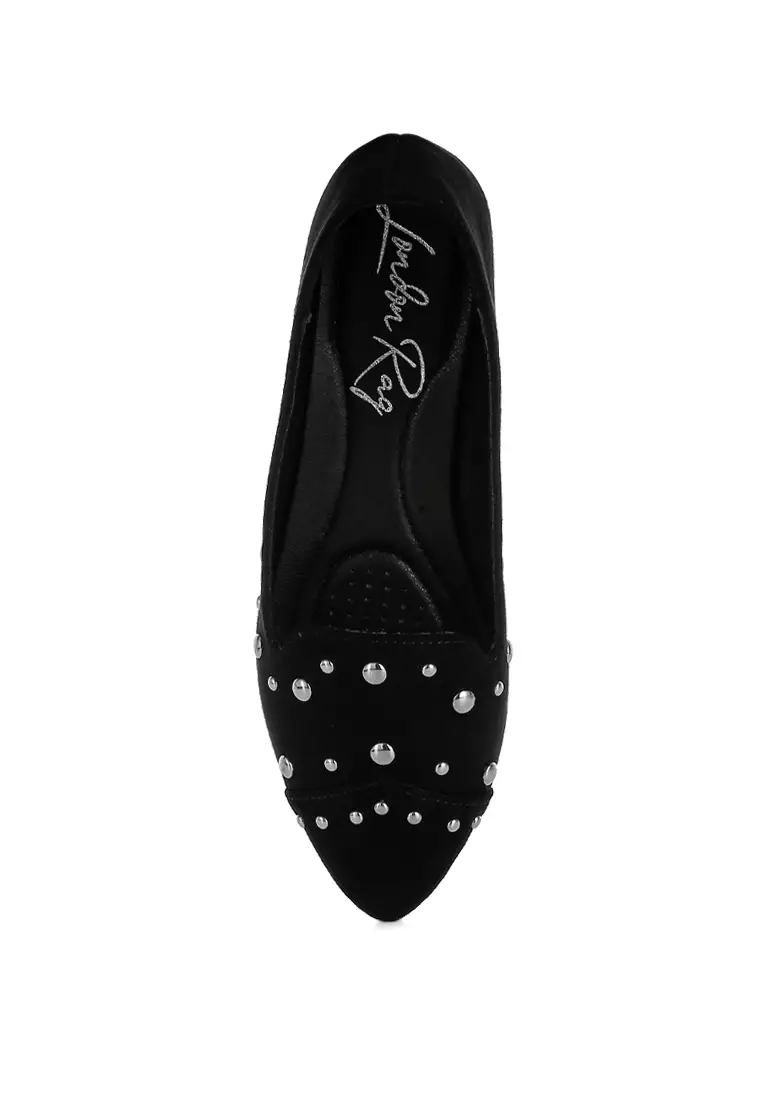 Sepatu Balet Berhias Stud dalam Warna Hitam