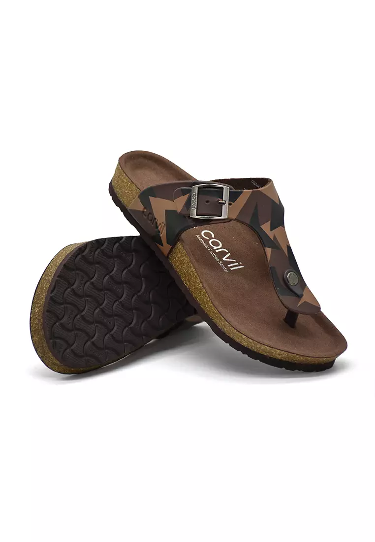 Carvil Sandal Pria Obama-01 M Brown/Stone