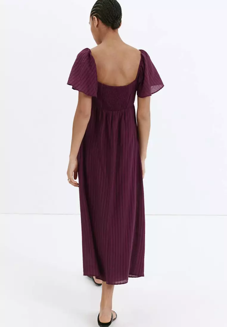 Textured Dress With Gathered Detail