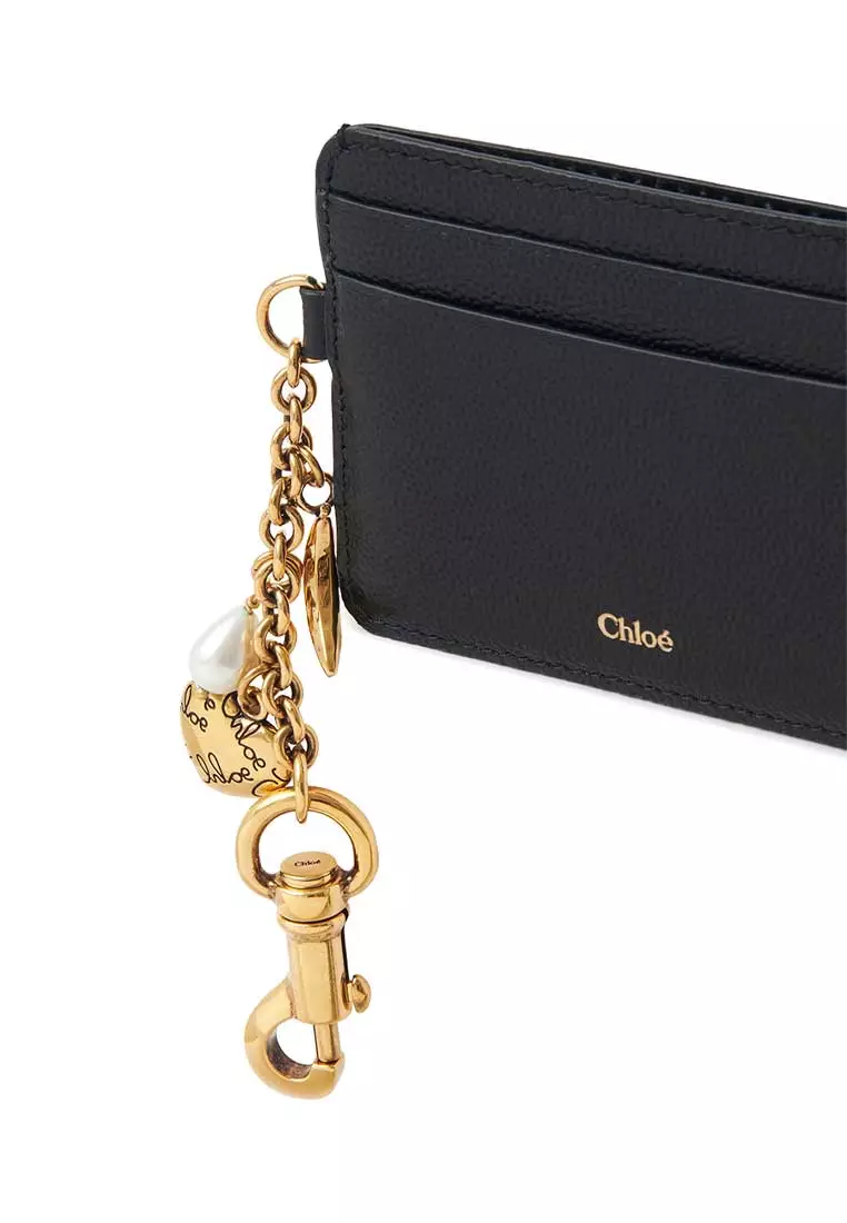 Charms Card Holder In Grained Leather Black CH25AP977Q12001