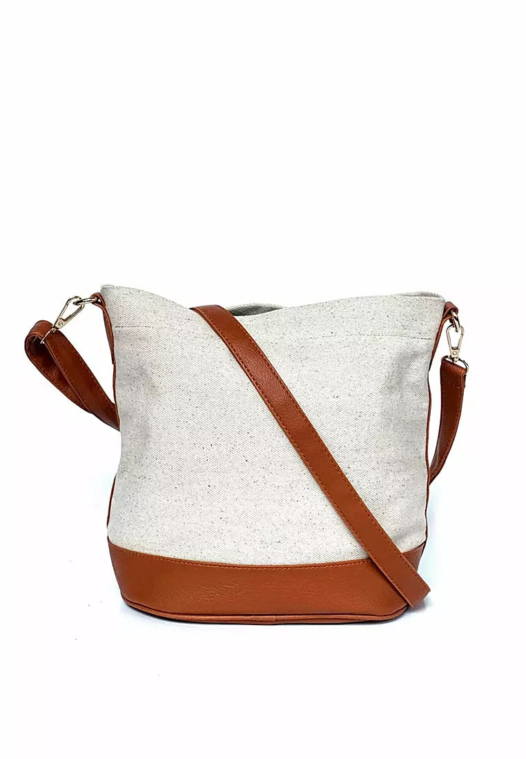 Ceviro Sling Bag Kanvas Bag Wanita Fuchsia Bag Orange Simple Stylish