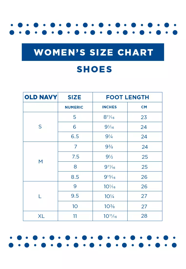 Old navy sales flip flop sizes