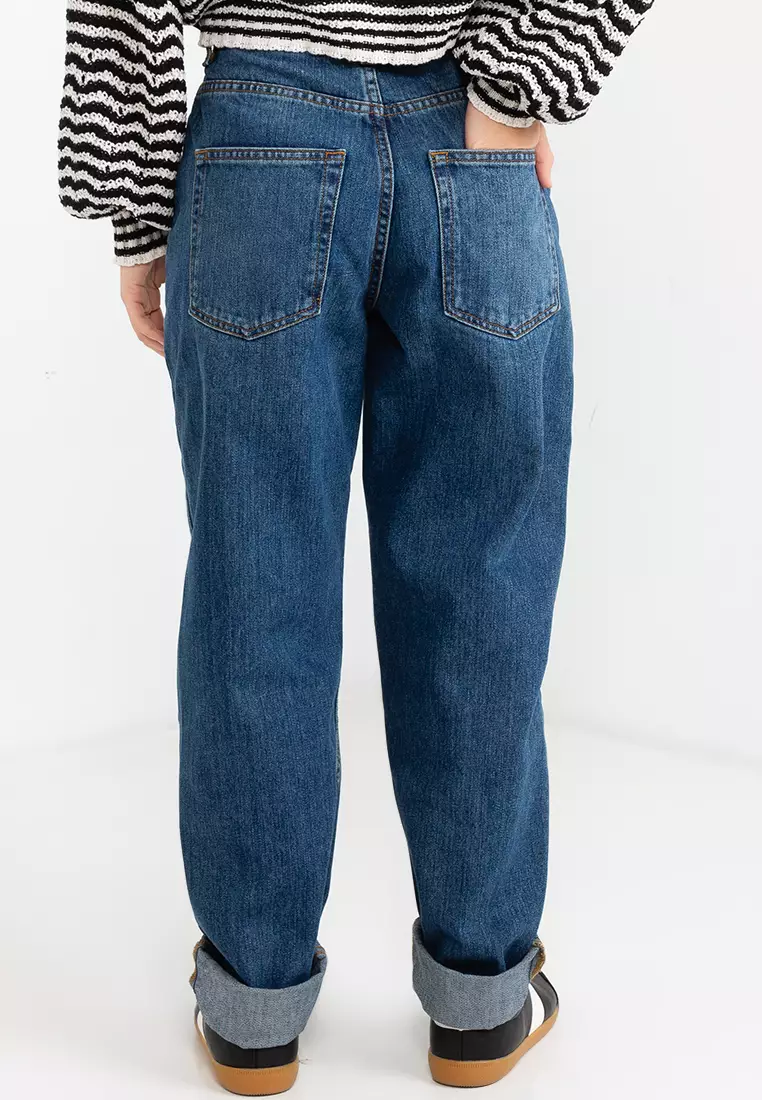 Petite High Waist 'Slouchy' Mom Jeans