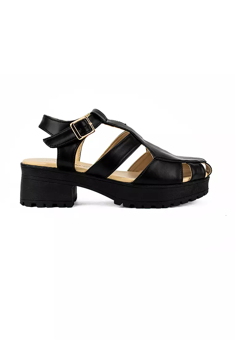 Discount on Cardam's Lifestyle  shoes - SKU: Eclc Rss 00221 Black Women Korean Heeled Sandals