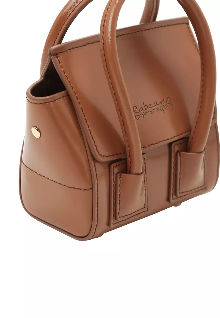 [Online Exclusive] UNNI Nano Top Handle Bag -  Glossy Caramel