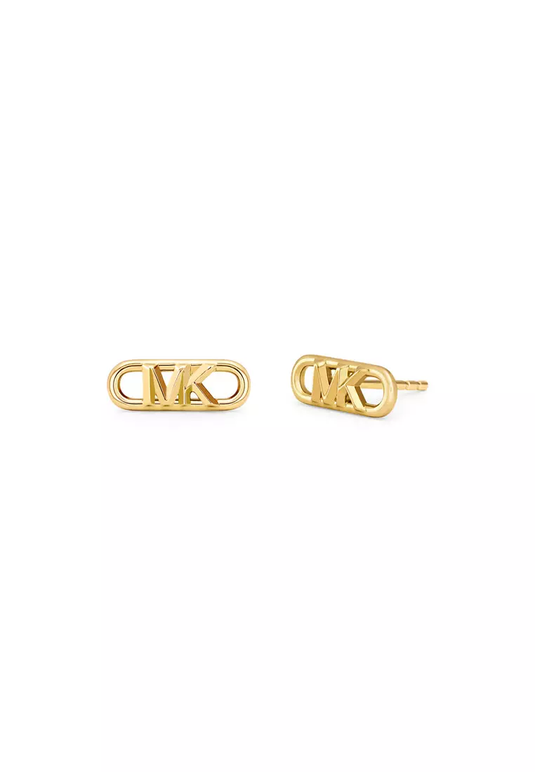 Mk logo stud earrings deals