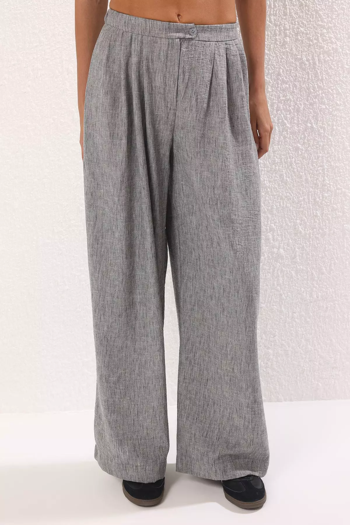 Gray Wide Leg/Wide Leg Woven Trousers Twoss25Pl00107 Palazzo