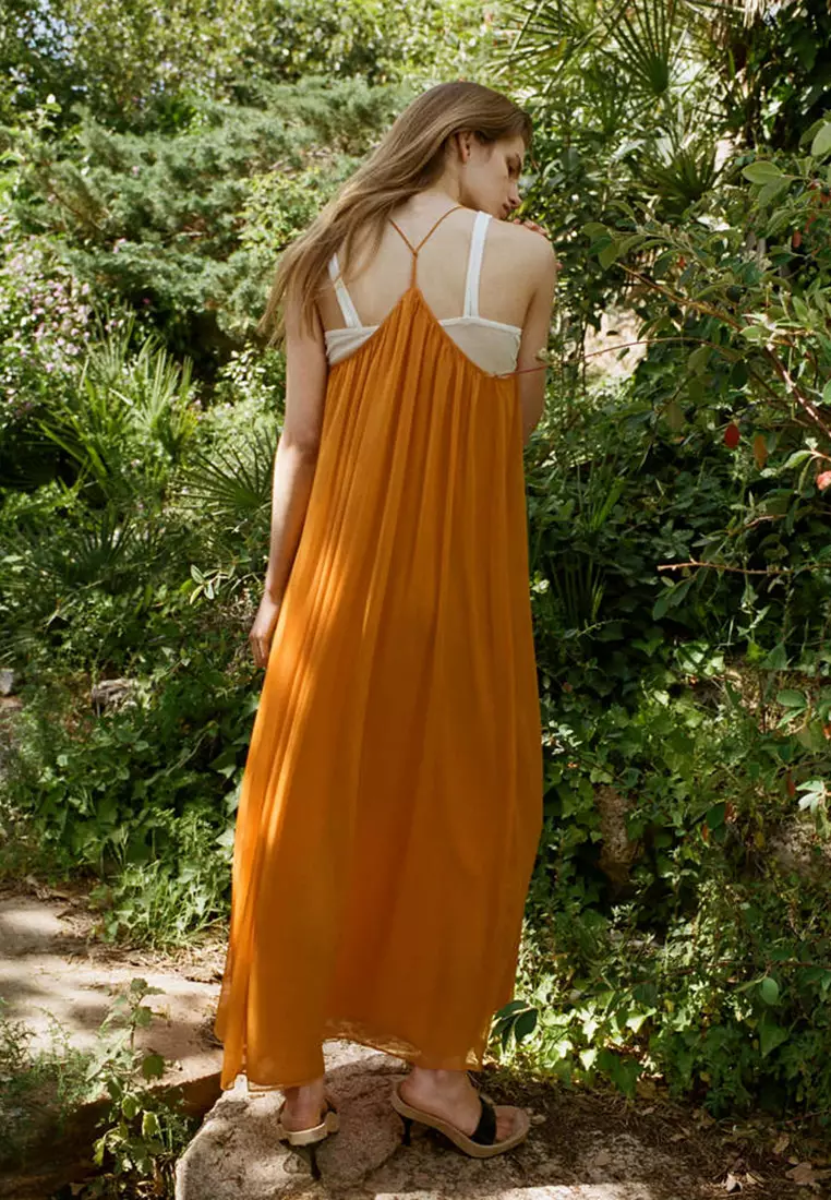 mango chiffon dress Buy V-Neck Online mini metallic gold dress 6.18.EXCLUSION Pink With a square neckline Color:Wisteria Purple