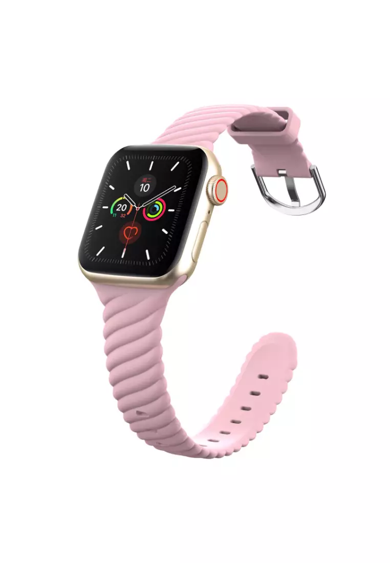 Buy Kings Collection Pink Silicone Woven Texture Apple Watch Band