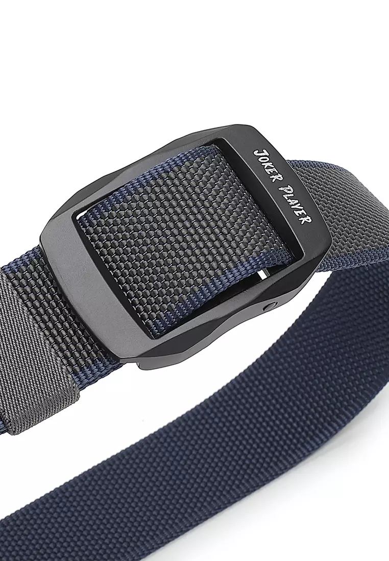 40mm Auto Canvas Belt - Grey / Blue