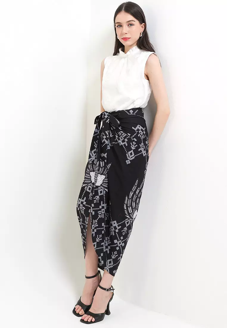 Rok Lilit Wanita Kondangan Batik Instant Octaviana Black