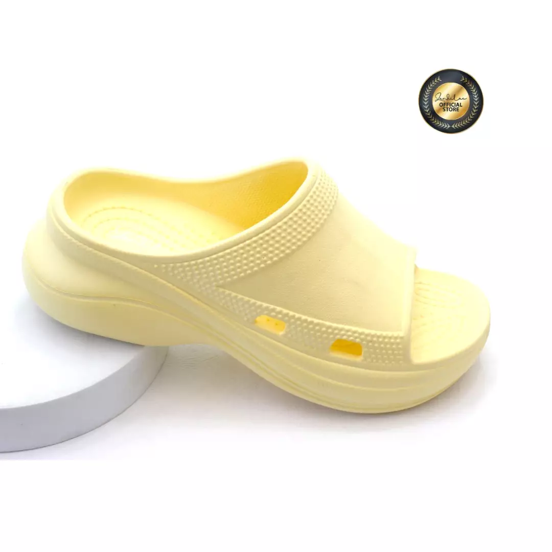 ZANDILAC - SANDAL WANITA DEWASA CH220468WD - KREM wedges full karet