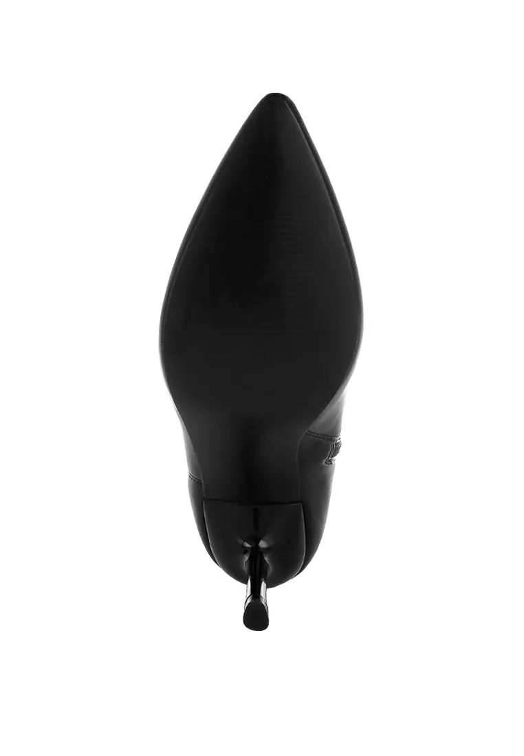 Stiletto Heel Sock Boots in Black