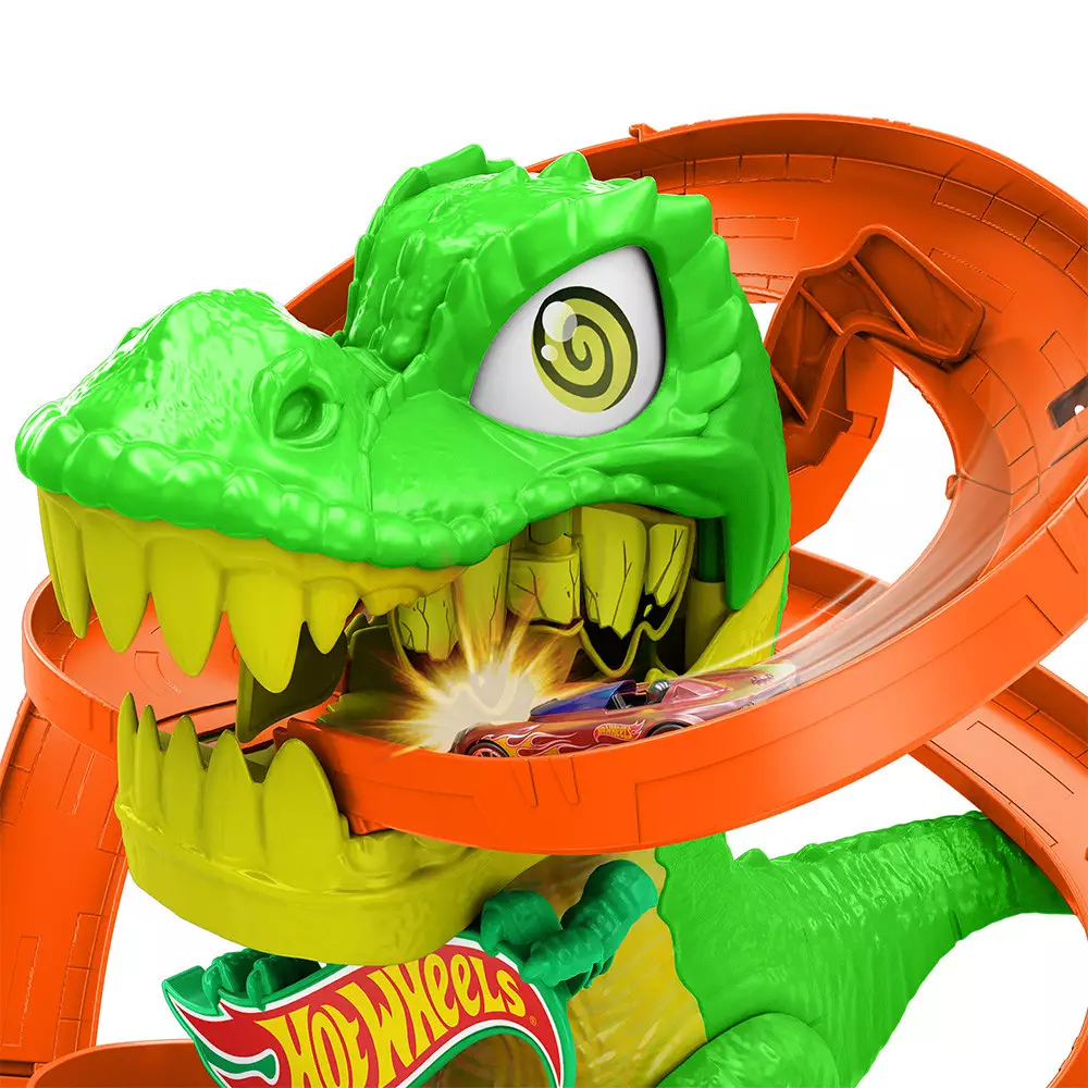 Hot Wheels Playset T-Rex Blaze Battle - Hijau