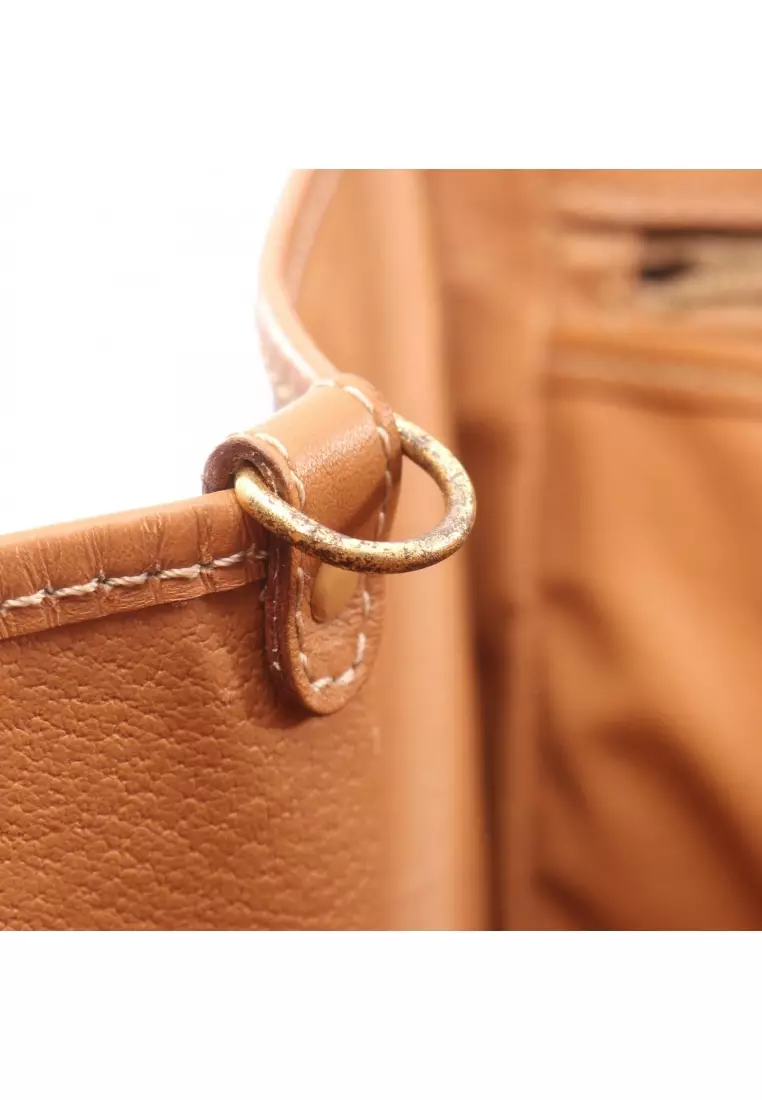 Pre-Loved Celine Macadam Shoulder bag tote bag PVC leather Dark brown beige