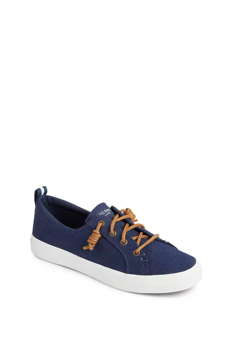 Women's Crest Vibe Linen Sneakers - Navy (STS98642)