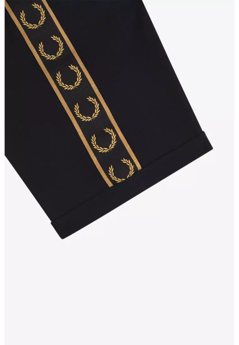 Fred Perry M4613 Contrast Tape Ringer T-Shirt (Black / Shaded Stone)