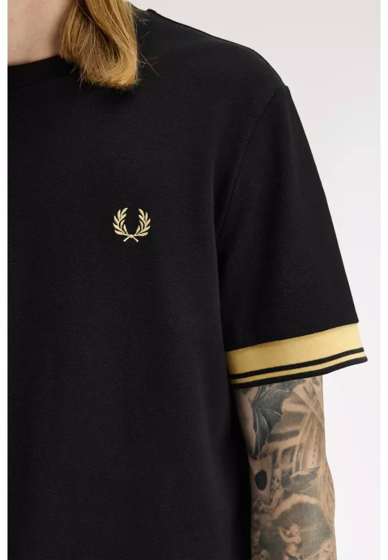 Buy Fred Perry Fred Perry M2396 Twin Tipped Cuff T-Shirt (Black