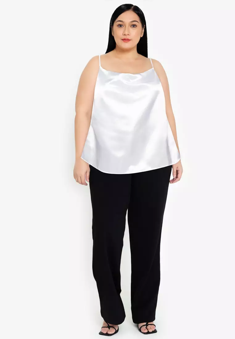 Plus Size Athena Satin Draped Neck Cami
