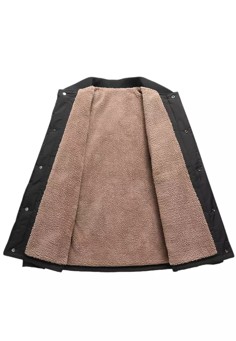Fleece-lined Stand Collar Quilted Jacket CSCF-B51
