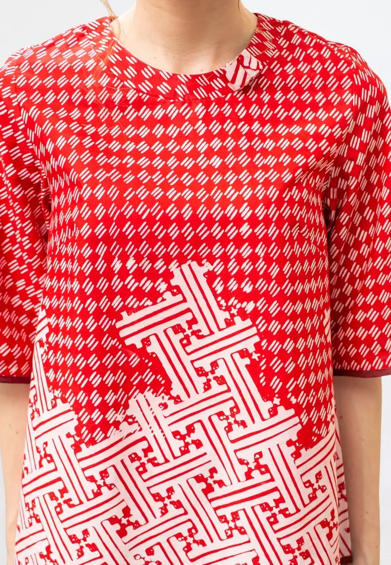 Blouse Noela Batik Merah