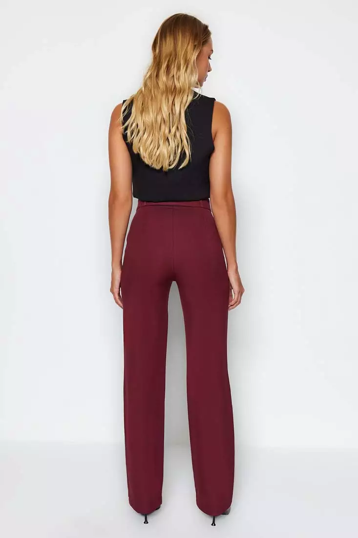 High Waist Straight Cut Trousers