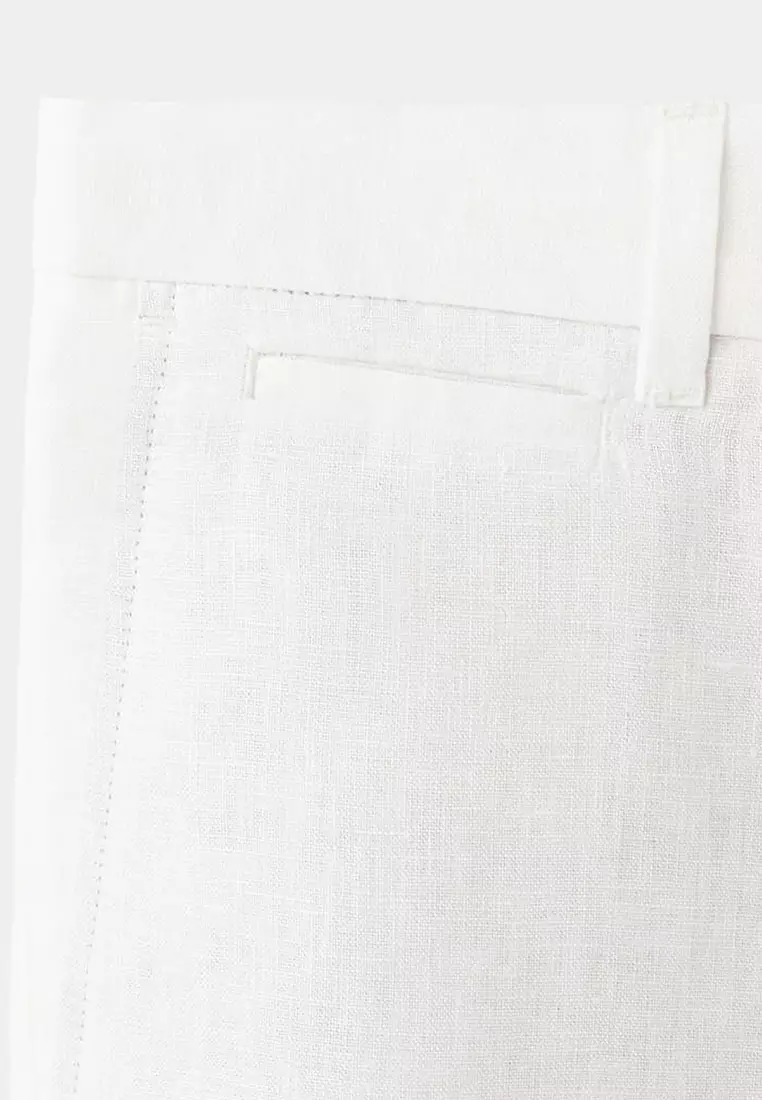 Slim-Fit 100% Linen Bermuda Shorts