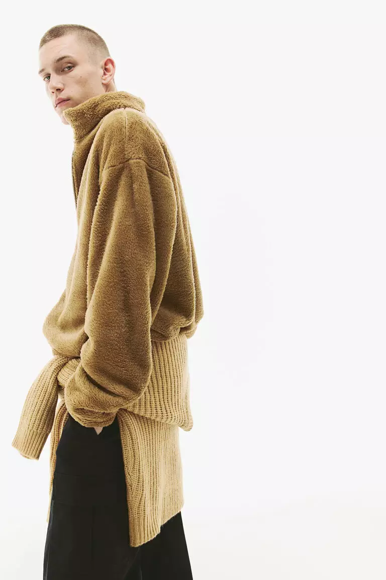 Loose Fit Zip-through teddy top