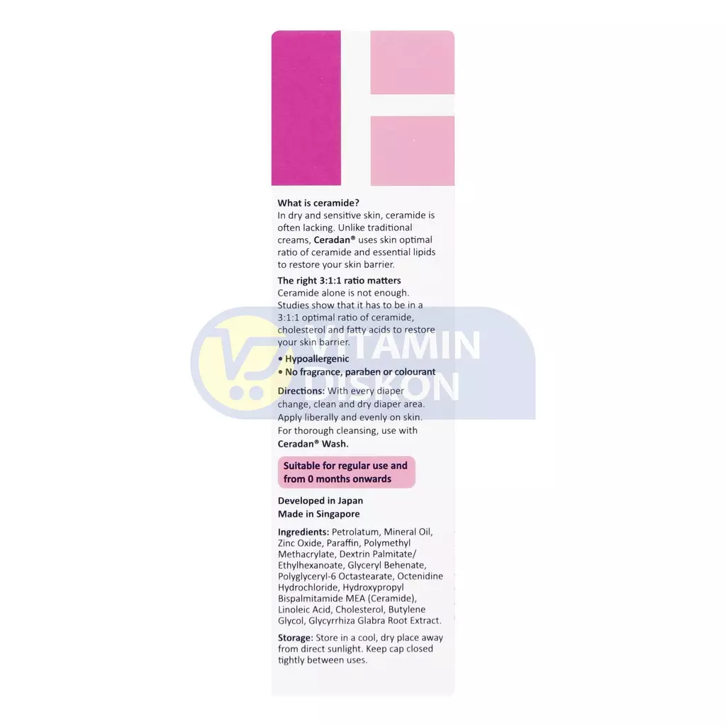 Ceradan Diaper Cream 50 Gr - Krim Pelindung Dan Pencegah Ruam Popok Pada Kulit Bayi