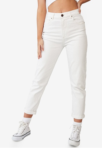 Cotton On white Stretch Mom Jeans 39204AA6596CD3GS_1