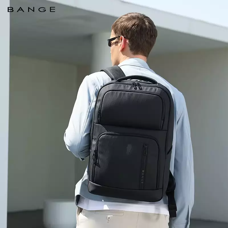 BANGE Tas Ransel pria Laptop Kerja Backpack Pria 15.6 Inch BG7822-Black