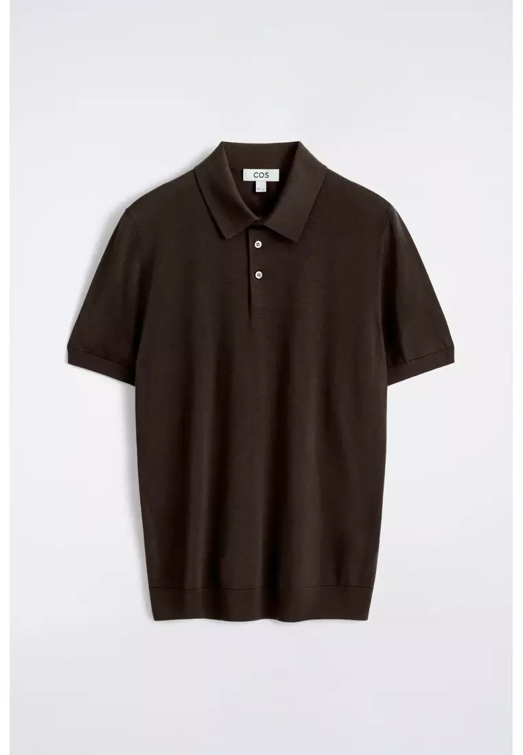SLIM KNITTED SILK POLO SHIRT