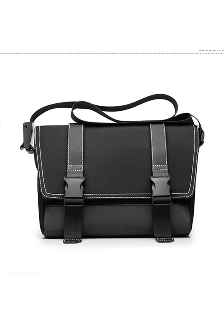 Buy Lara Japanese Vintage Style Canvas Messenger Shoulder Bag Black