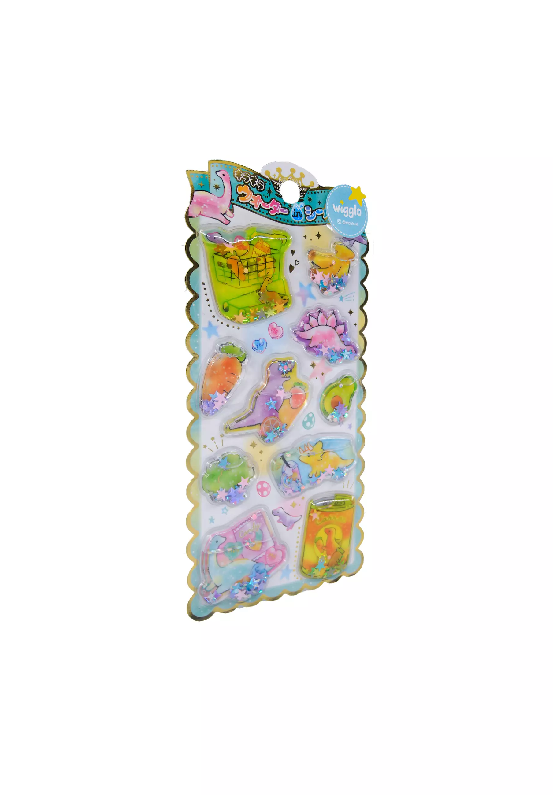 Glitter Sticker Yellow Purple Mix