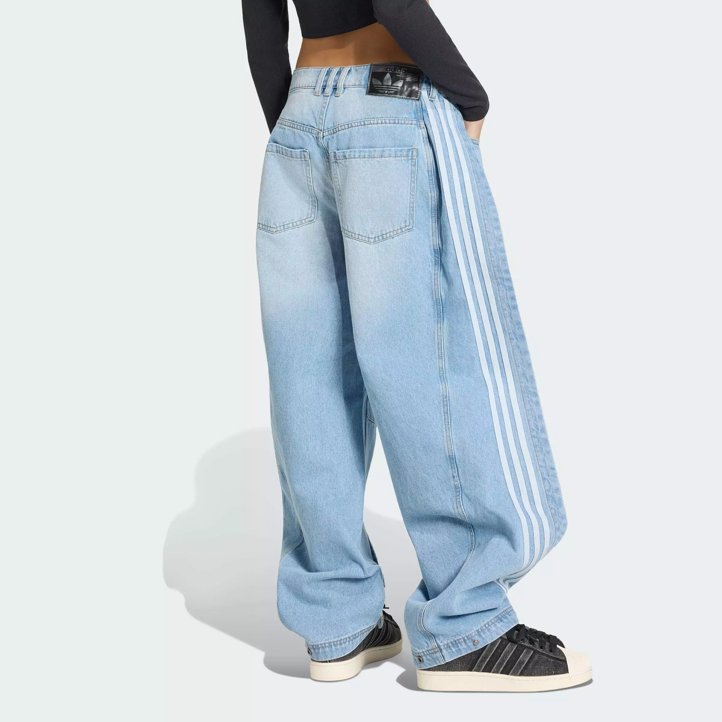 Lifestyle ADILENIUM 5.0 BANANA OVERLAY DENIM PANTS Women Blue KY5188