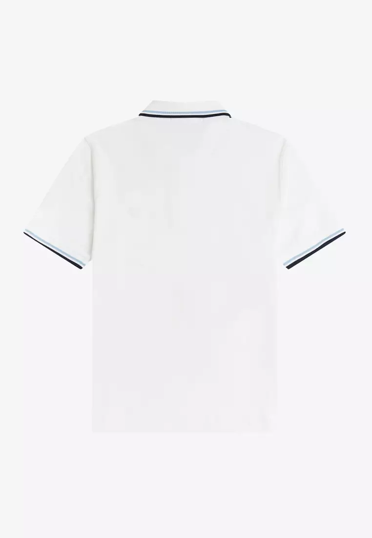 Fred Perry M12 Made in England Twin Tipped Fred Perry Shirt (White / Ice / Navy)