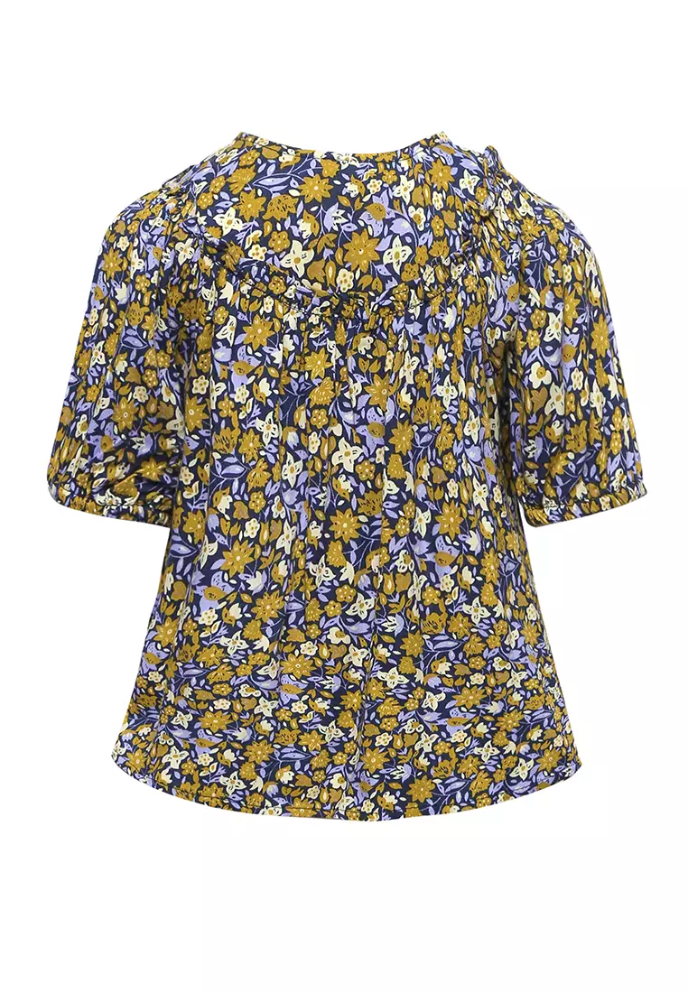 Qna Girl Hayat Blouse Panjang Anak Multicolor Motif Bunga