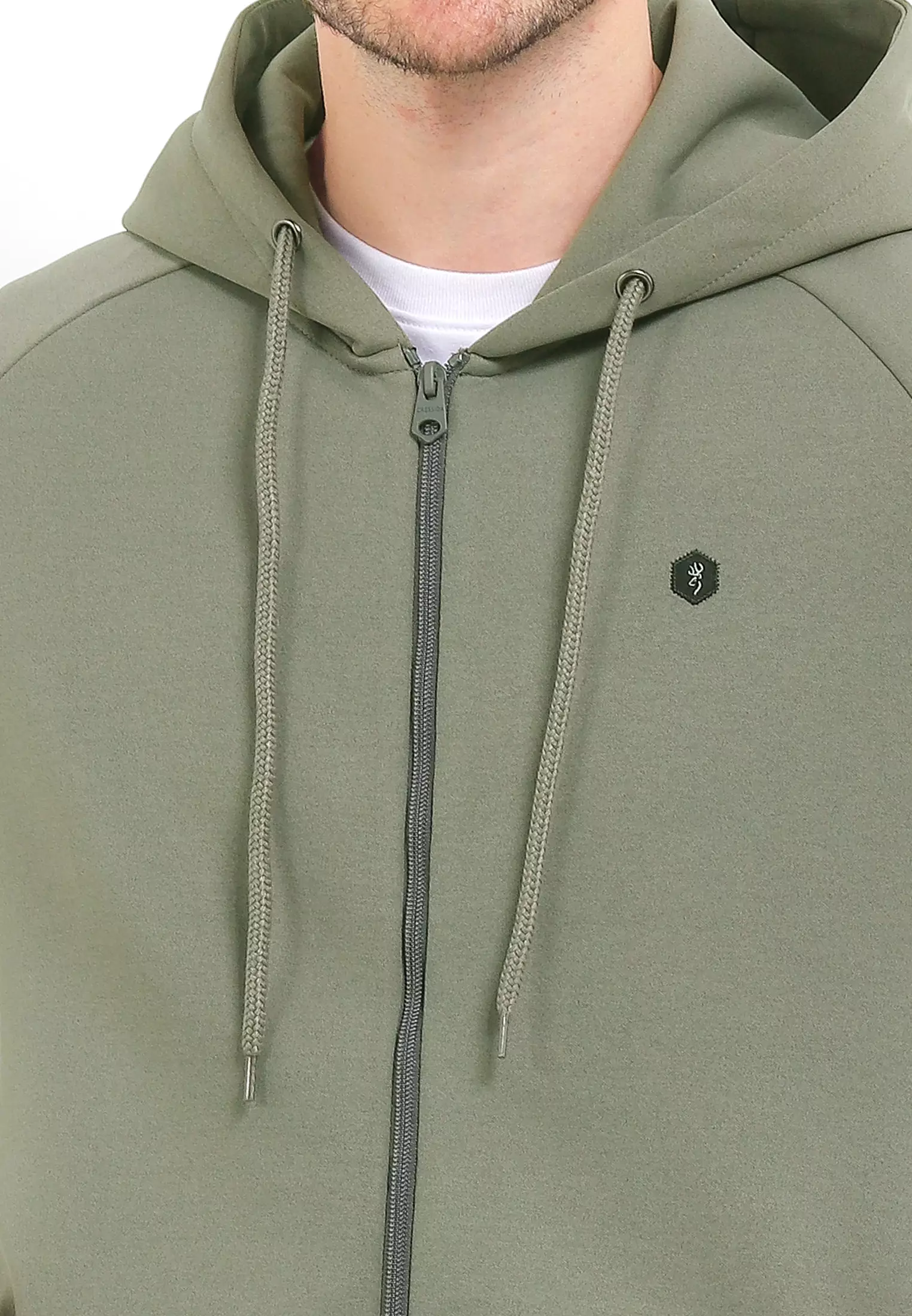 Cressida Pullover Hoodie Basic Zipper A176G - Green