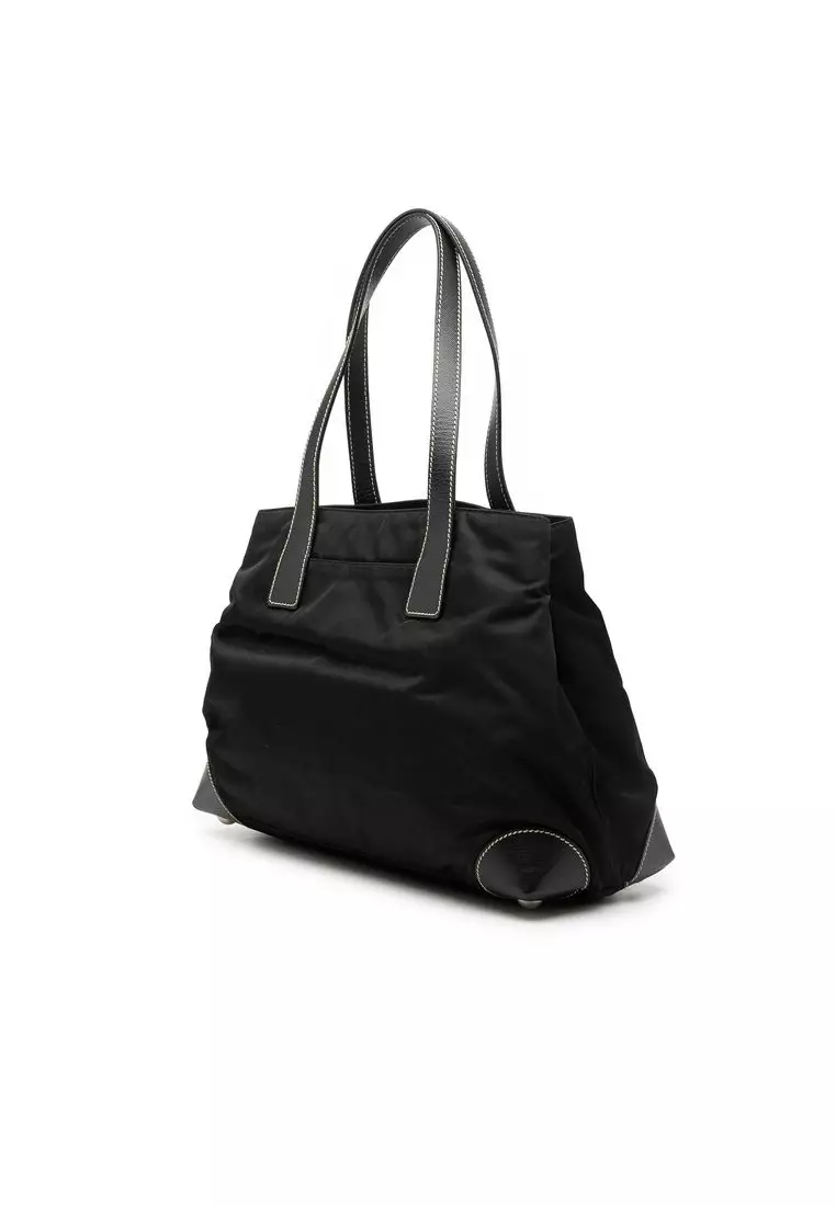 Pre-Loved Prada Saffiano Trimmed Tessuto Shopper Tote