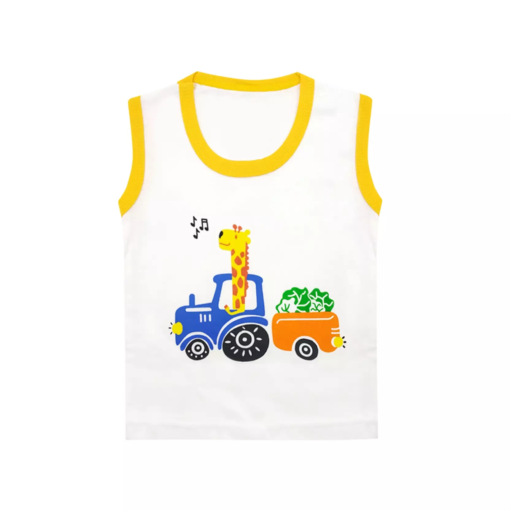 Wakakids Baju Singlet Bayi Anak Laki Laki Motif Giraffe Setelan Celana Kaos Usia 0 Bulan Hingga 6 Bulan 4054 Kuning