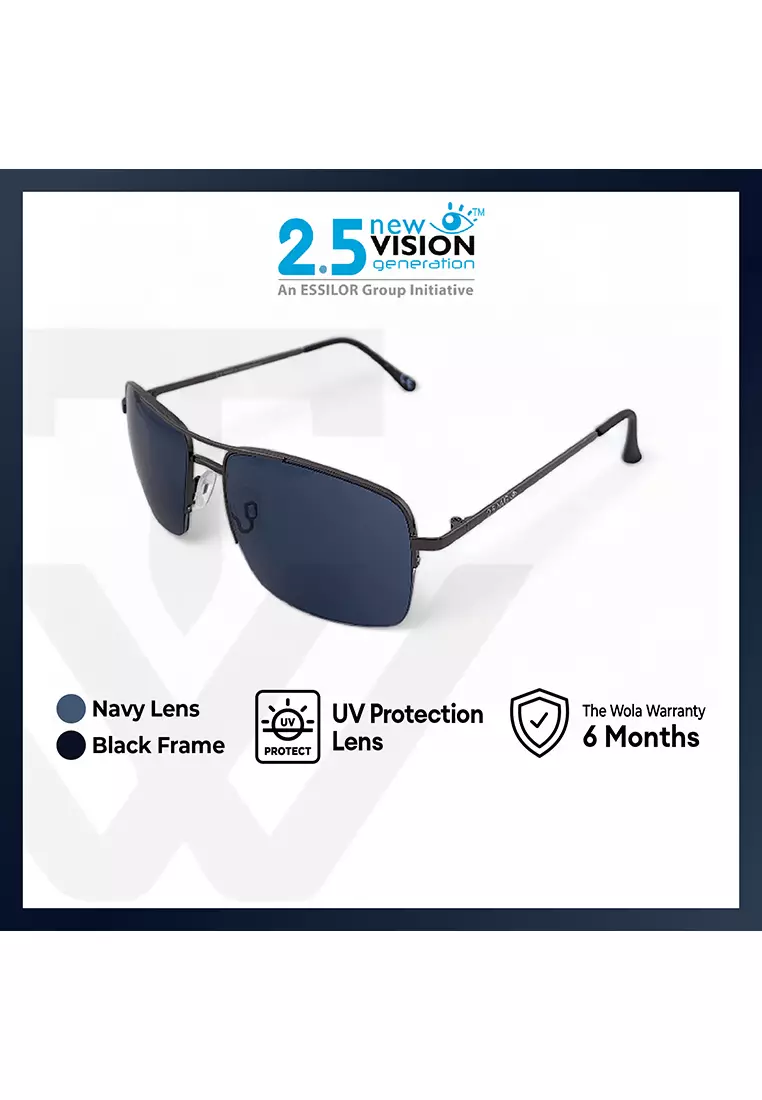 Buy 2 5 NVG 2 5 NVG By Essilor Men S Aviator Frame Black Metal UV Protection Sunglasses SUN11203