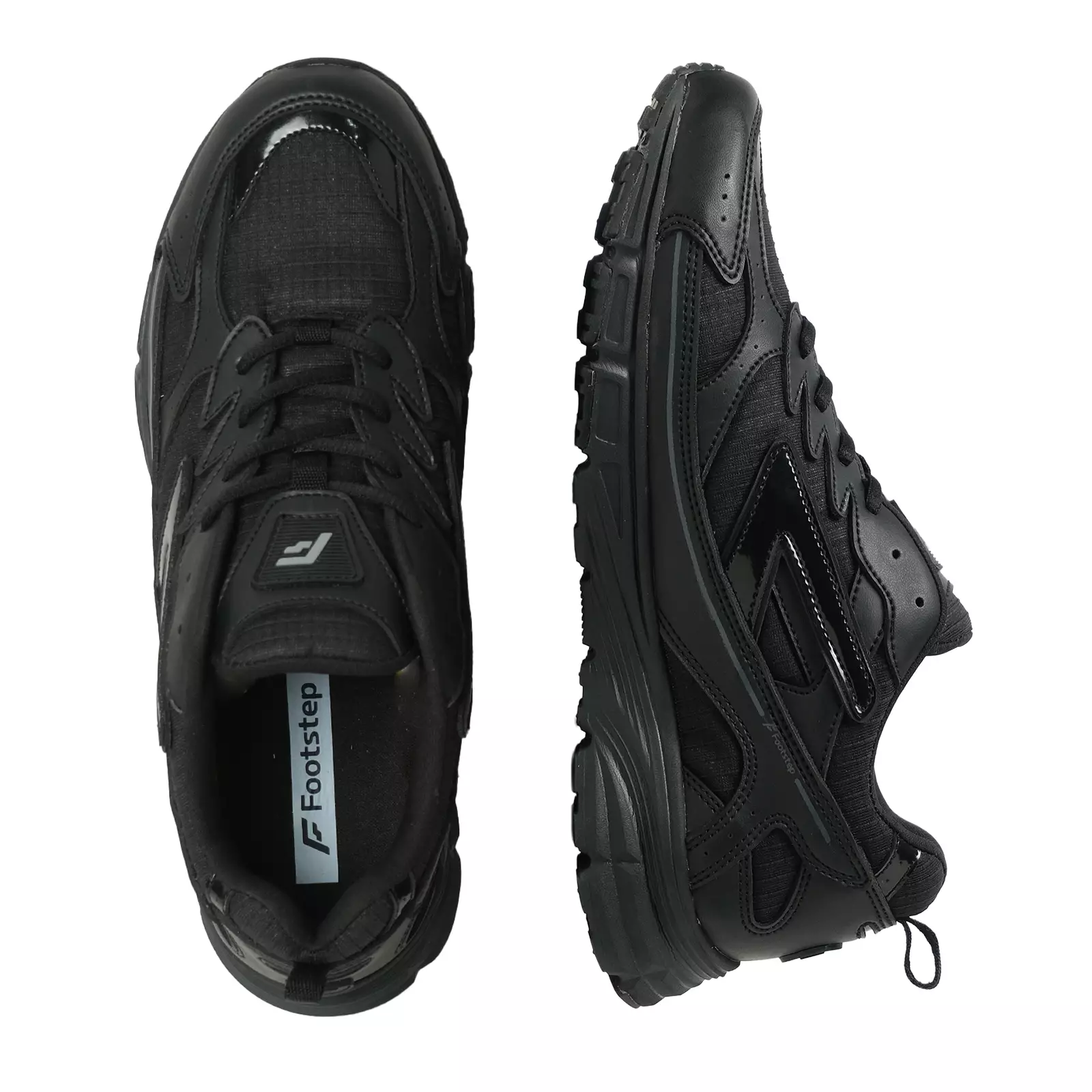 Footstep Footwear Sepatu Pria Sneakers Fletcher Solid Black Original Shoes