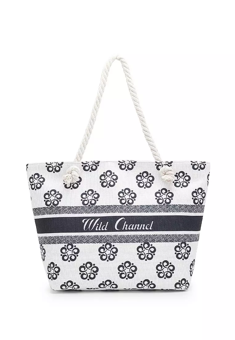 Buy Wild Channel Women's Canvas Tote Bag Shoulder Bag White