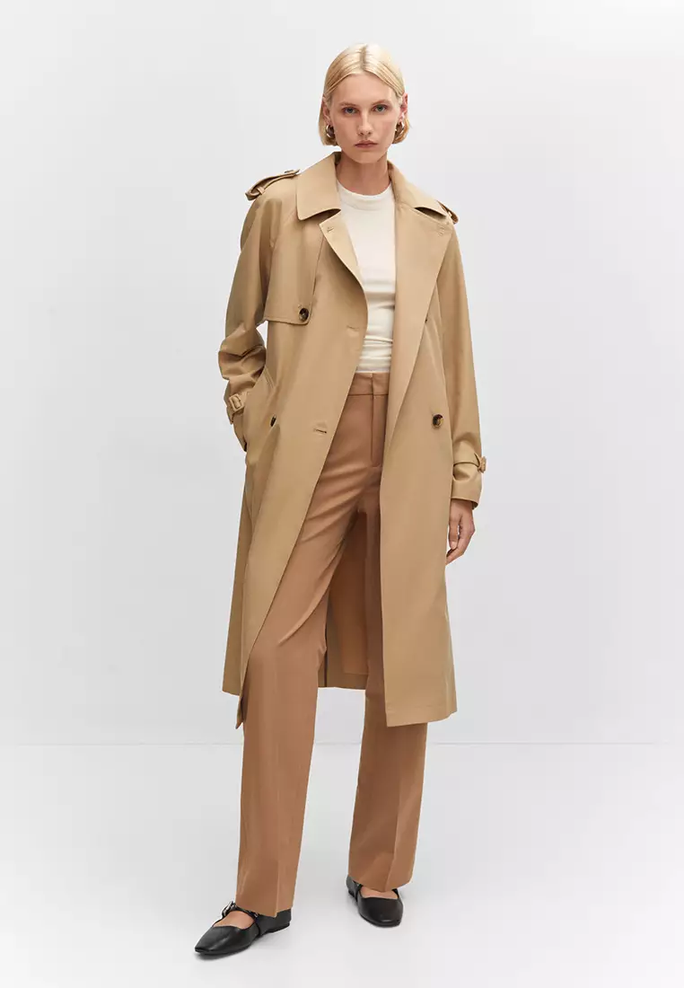 Mango Belt Flowy Trench Coat 2024, Buy Mango Online