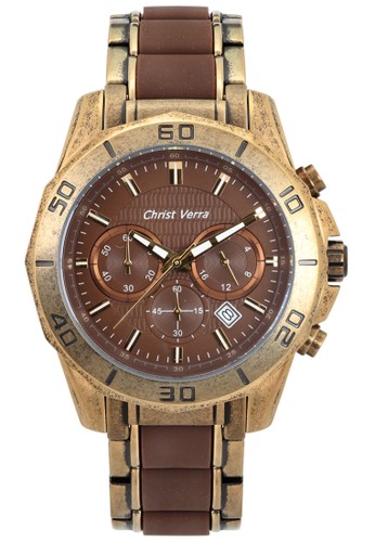 Christ Verra Fashion Men's Watch CV 67175G-12 BRN/IPG Brown Gold Stainless Steel