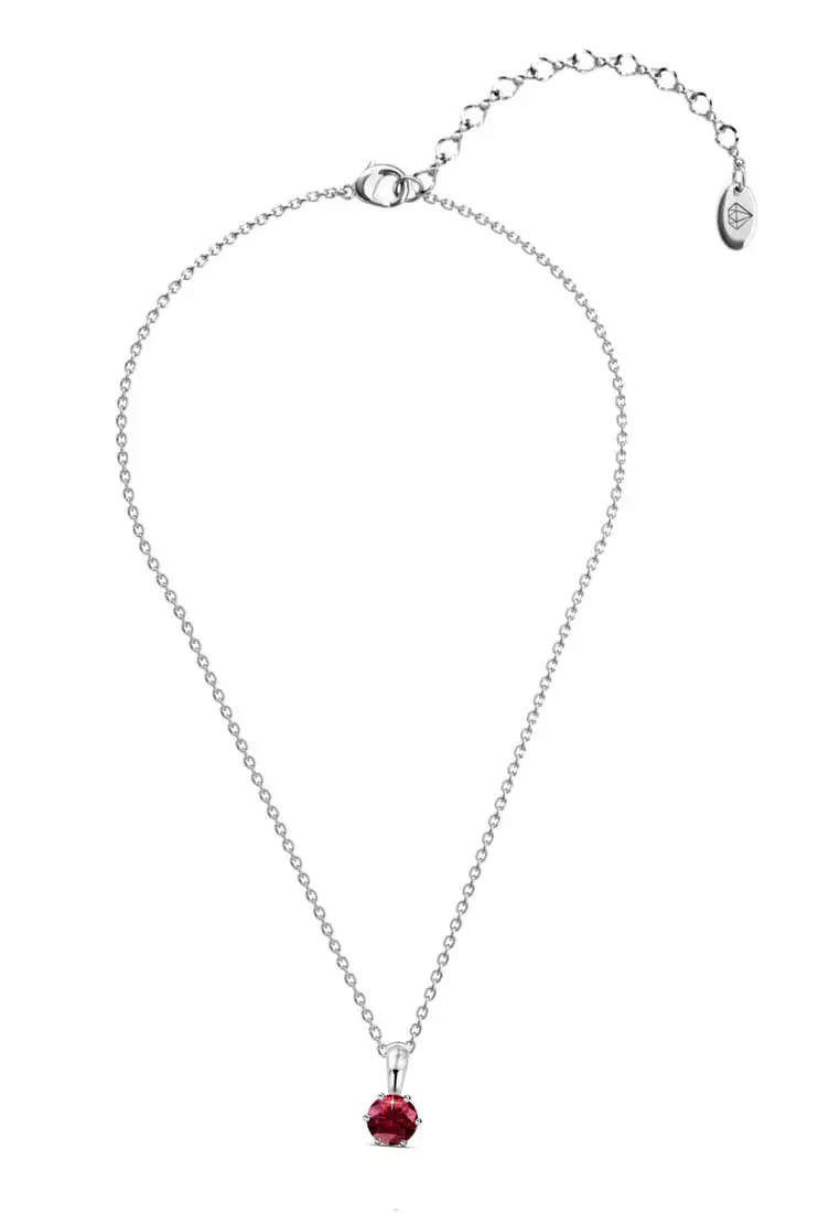 Birth Stone Pendant January Garnet - Kalung Crystal Swarovski by Her Jewellery