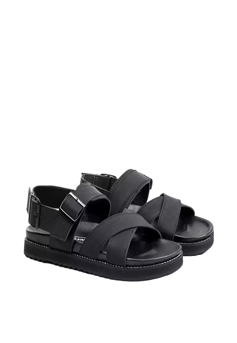 Lvnatica Asoka Full Black Slide Sandals