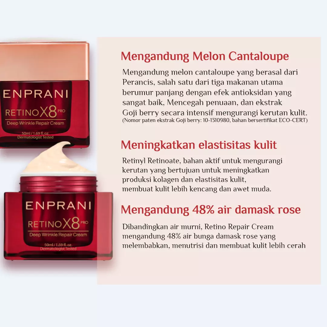 Holika Holika Enprani Retino X8 Pro Deep Wrinkle Repair Cream - Pelembab Anti Aging