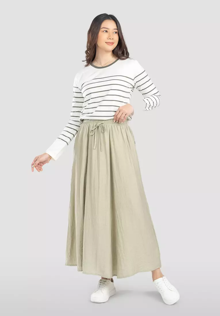 C2 Zhavir Green Skirt Maxi Wanita