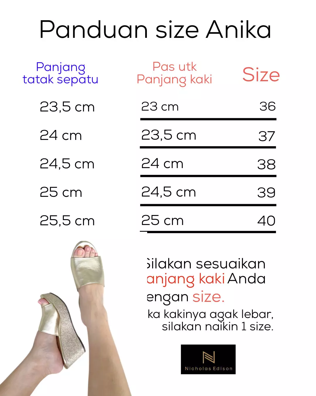 Nicholas Edison Wedge Anika Light Gold